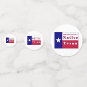 Native Texan Flag der 7. Generation Konfetti (Rückseiten)