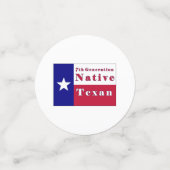 Native Texan Flag der 7. Generation Konfetti (Klein Vorderseite)