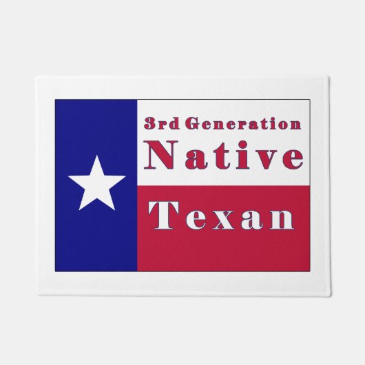 Native Texan Flag der dritten Generation Fußmatte (Vorderseite)