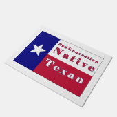 Native Texan Flag der dritten Generation Fußmatte (Schrägansicht)