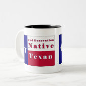 Native Texan Flag der zweiten Generation Zweifarbige Tasse (Vorderseite Links)