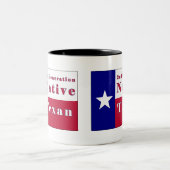 Native Texan Flag der zweiten Generation Zweifarbige Tasse (Mittel)