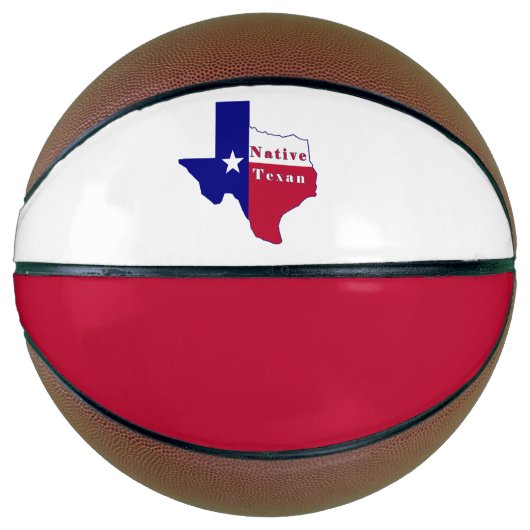 Native Texan Flag Map Basketball (Vorderseite)