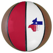 Native Texan Flag Map Basketball (Vertikal)