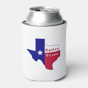 Native Texan Flag Map Dosenkühler