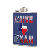 Native Texan Flag Map Flachmann (Links)
