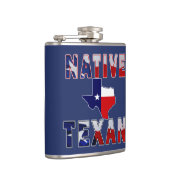 Native Texan Flag Map Flachmann (Rechts)