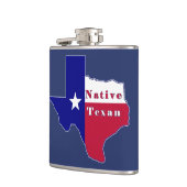 Native Texan Flag Map Flachmann (Links)