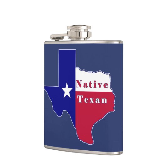 Native Texan Flag Map Flachmann (Links)