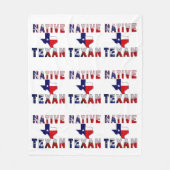 Native Texan Flag Map Fleecedecke (Vorderseite)