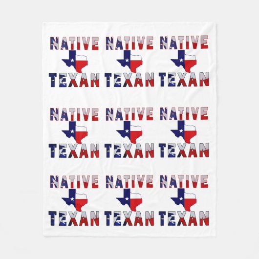 Native Texan Flag Map Fleecedecke (Vorderseite)