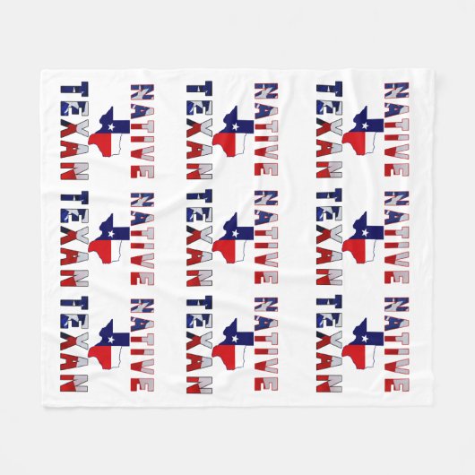 Native Texan Flag Map Fleecedecke (Vorderseite (Horizontal))