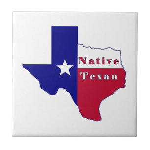 Native Texan Flag Map Fliese