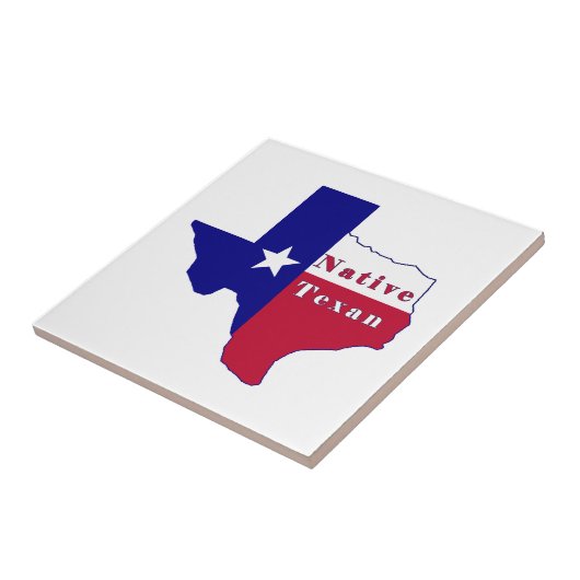 Native Texan Flag Map Fliese (Seite)