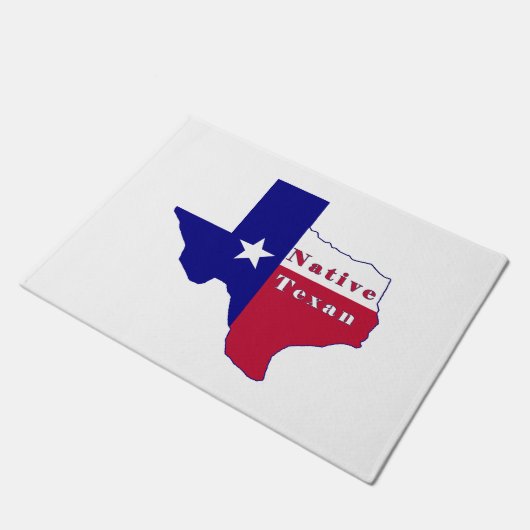 Native Texan Flag Map Fußmatte (Schrägansicht)