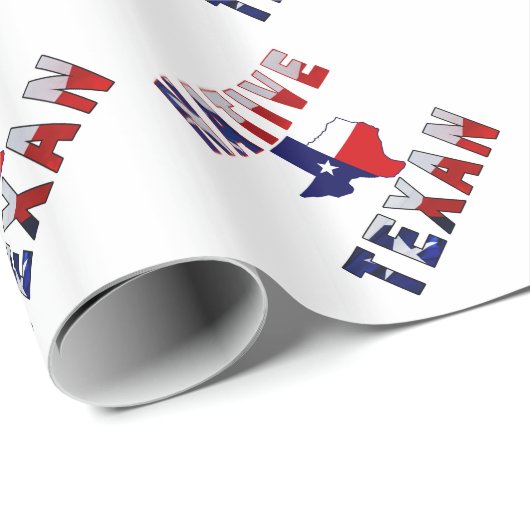 Native Texan Flag Map Geschenkpapier (Rolleneckpunkt)