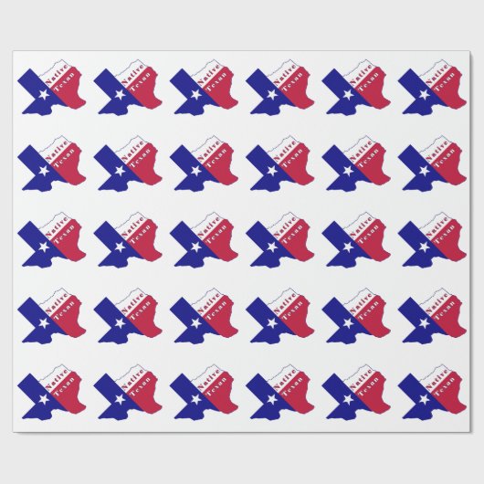 Native Texan Flag Map Geschenkpapier (Flach)
