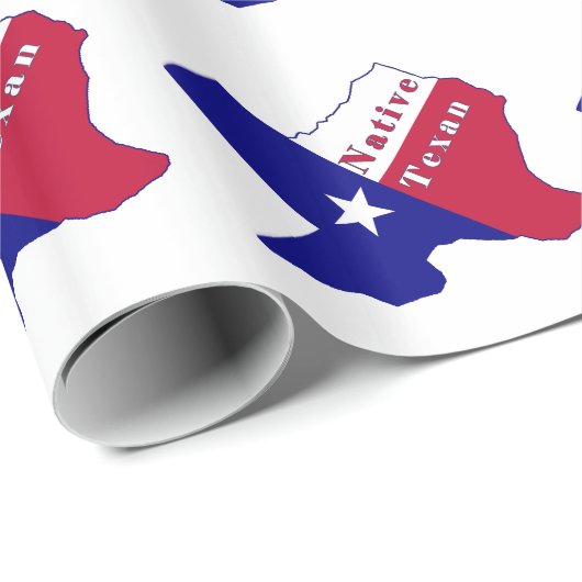 Native Texan Flag Map Geschenkpapier (Rolleneckpunkt)