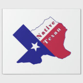 Native Texan Flag Map Geschenkpapier (Flach)