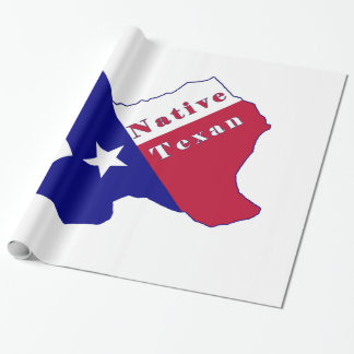 Native Texan Flag Map Geschenkpapier