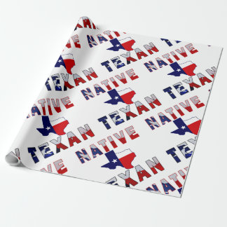 Native Texan Flag Map Geschenkpapier
