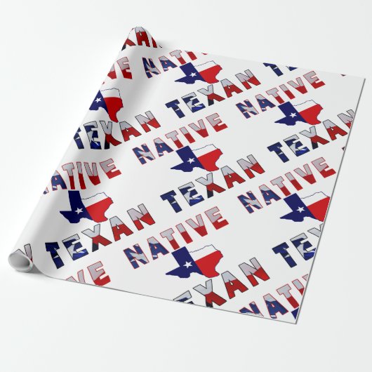 Native Texan Flag Map Geschenkpapier (Ungerollt)