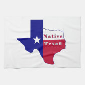 Native Texan Flag Map Geschirrtuch (Horizontal)
