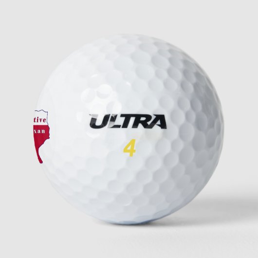 Native Texan Flag Map Golfball (Logo)