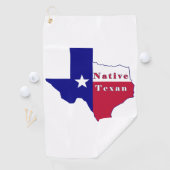 Native Texan Flag Map Golfhandtuch (Insitu)