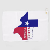 Native Texan Flag Map Golfhandtuch (Horizontal)