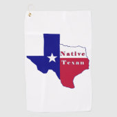 Native Texan Flag Map Golfhandtuch (Vorderseite)