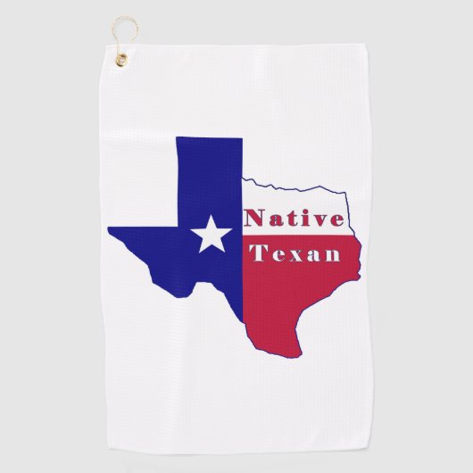 Native Texan Flag Map Golfhandtuch (Vorderseite)