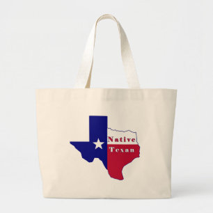 Native Texan Flag Map Jumbo Stoffbeutel
