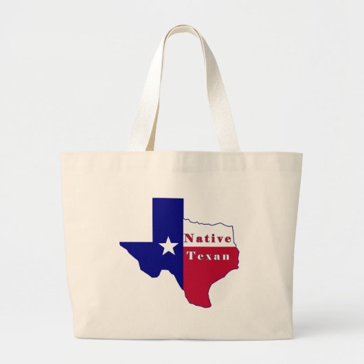 Native Texan Flag Map Jumbo Stoffbeutel (Vorne)