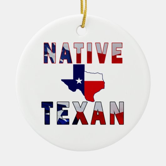 Native Texan Flag Map Keramik Ornament (Vorne)