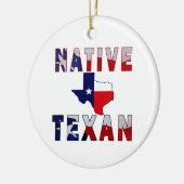 Native Texan Flag Map Keramik Ornament (Links)