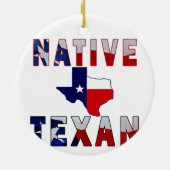 Native Texan Flag Map Keramik Ornament (Hinten)