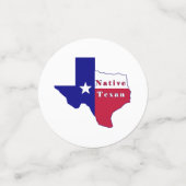 Native Texan Flag Map Konfetti (Klein Vorderseite)