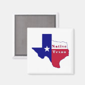 Native Texan Flag Map Magnet (Vorderseite/Rückseite)