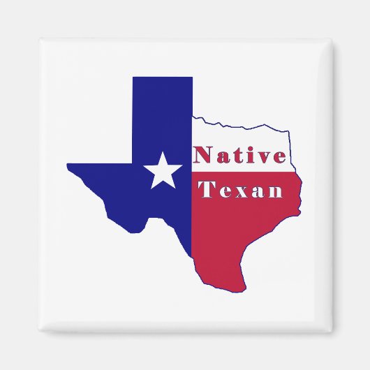 Native Texan Flag Map Magnet (Vorne)