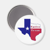 Native Texan Flag Map Magnet (Vorderseite/Rückseite)