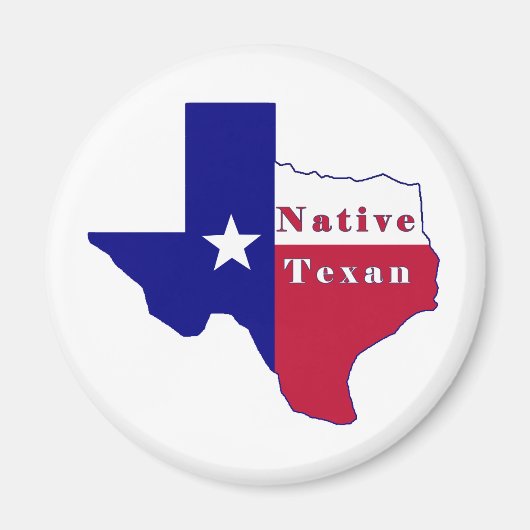 Native Texan Flag Map Magnet (Vorne)