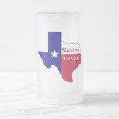 Native Texan Flag Map Mattglas Bierglas (Mittel)