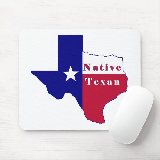 Native Texan Flag Map Mousepad (Mit Mouse)