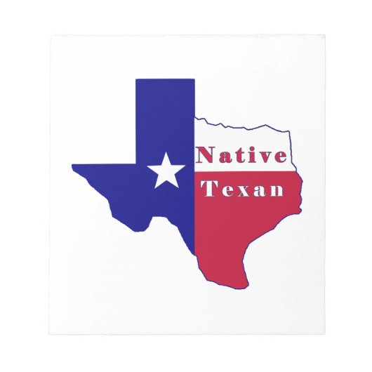Native Texan Flag Map Notizblock (Vorderseite)