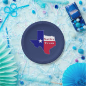Native Texan Flag Map Pappteller (Party)