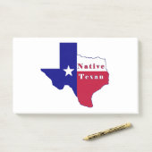 Native Texan Flag Map Post-it Klebezettel (Auf Schreibtisch)
