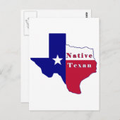 Native Texan Flag Map Postkarte (Vorne/Hinten)