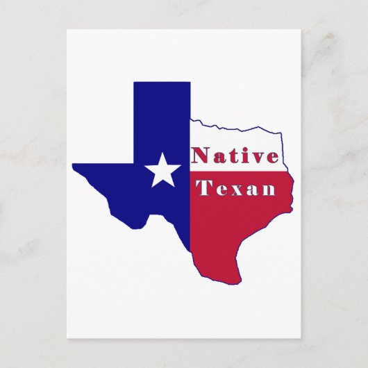 Native Texan Flag Map Postkarte (Vorderseite)