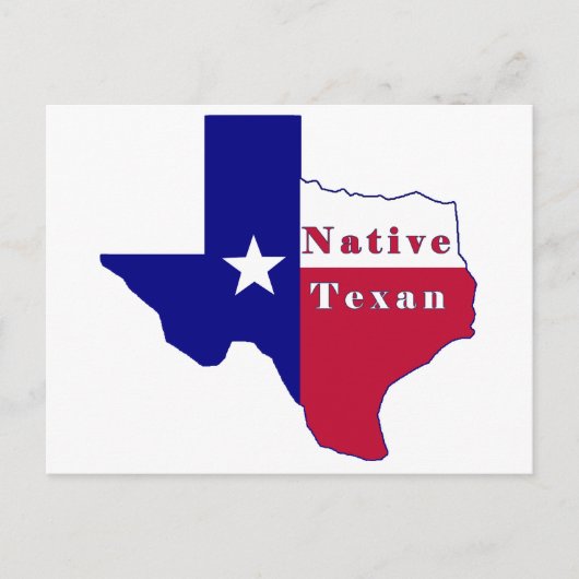 Native Texan Flag Map Postkarte (Vorderseite)